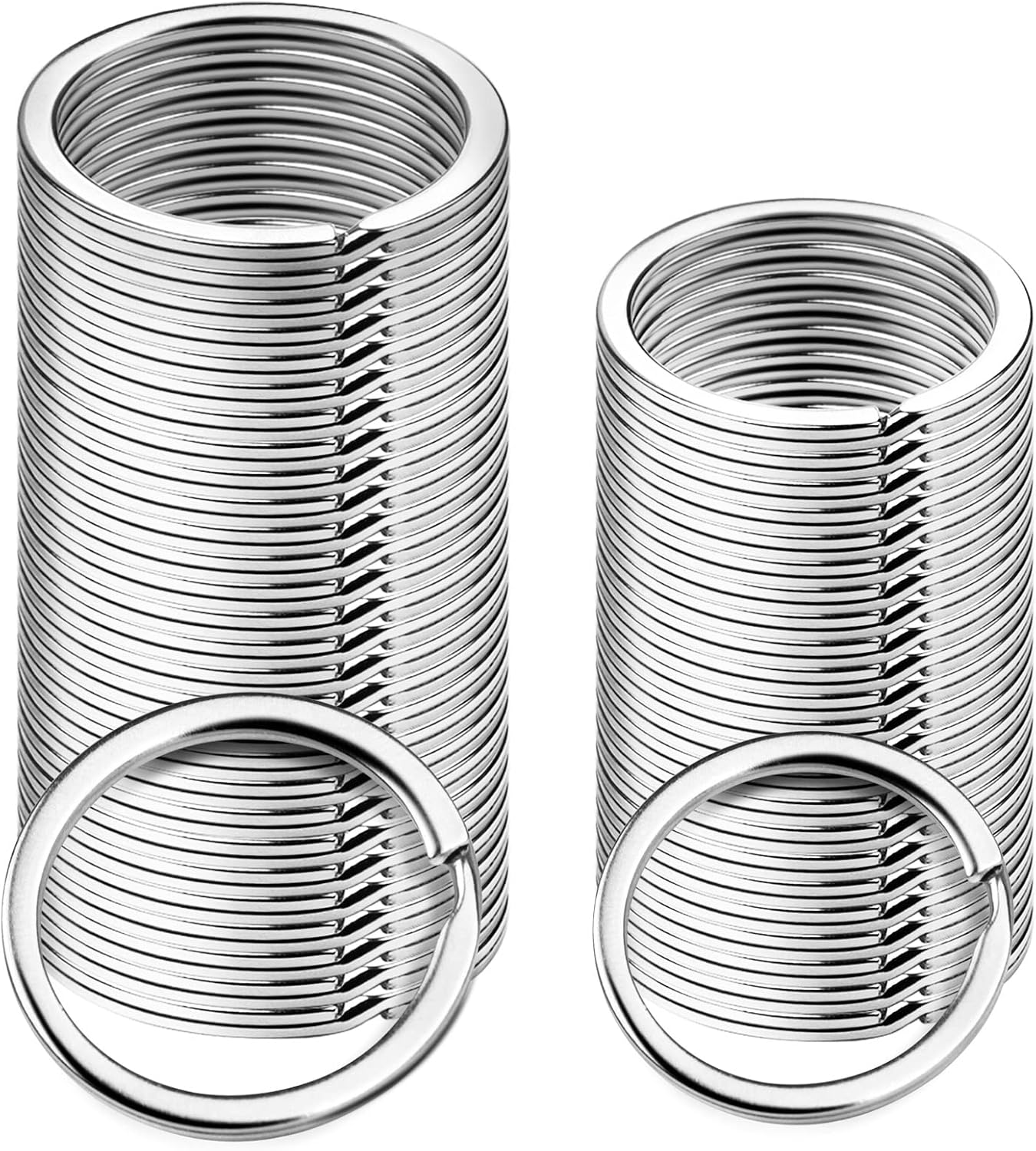 Anneaux porte-clés — 100 pièces, 25mm, 28mm