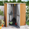Cabane de Jardin en Acier Galvanisé Effet Bois avec Toit en Appentis et Porte 180,5 x 97 x 209,5 cm
