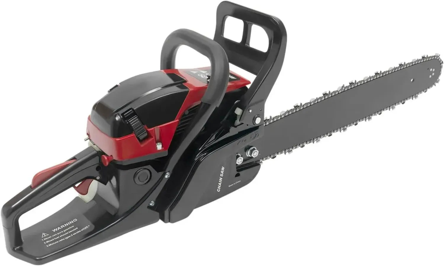 Tronçonneuse à Essence 58cc 50cm, Moteur 2 Temps, 2400W, Système de Frein, Kit d'Outils, 1 Chaîne
