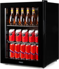 PRIMO PR179BC Mini Frigo à Boissons - 60L - Porte en Verre - Installation Libre - Noir