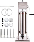 Appareil à Saucisses Professionnel 7L Hakka, Remplisseuse Verticale en Acier Inoxydable avec 5 Embouts