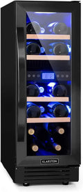 Klarstein Cave à Vin 2 Zones, 53L, Compacte Intégrée, Porte en Verre, Intérieur/Extérieur, 17 Bouteilles