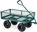 Chariot de Jardin Pliable, Roues Pneumatiques, Capacité 200 kg, Vert
