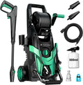 Nettoyeur haute pression 145 bar, buse 6-en-1, débit 420 l/h, idéal maison, jardin et voiture, avec canon à mousse 500 ml