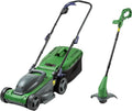 Tondeuse Électrique 1400 W 34 cm avec Débroussailleuse 2 en 1 pour Pelouses Moyennes