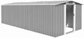 Abri de Jardin Métallique Gris 257x580x181 cm avec Portes Coulissantes