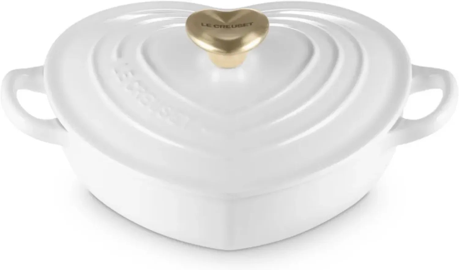 Cocotte Cœur en Fonte Émaillée 1,25L Blanc Or - Le Creuset