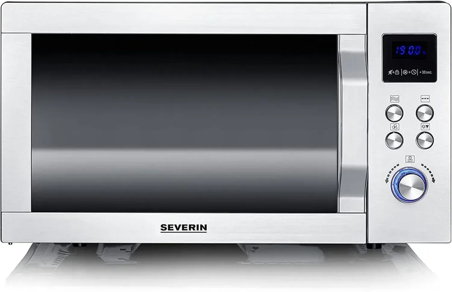 SEVERIN Micro-ondes Combiné 25L 2050W, Gril et Convection, 10 Niveaux de Puissance, Intérieur Céramique, Inox MW 7777