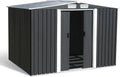 Abri de Jardin en Acier Galvanisé Gris 5,3 m² avec Base - IDMarket