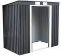 COSTWAY Abri de Jardin Métallique avec Portes Coulissantes, 213 x 130 x 173 cm, Couleur Grise