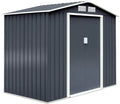 Abri de Jardin en Métal 5,3 m² avec Porte Coulissante et Base Solide, 277x191x192 cm, Anthracite