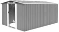 Abri de Jardin en Métal Gris 257x392x181 cm - Espace de Rangement Extérieur et Outils