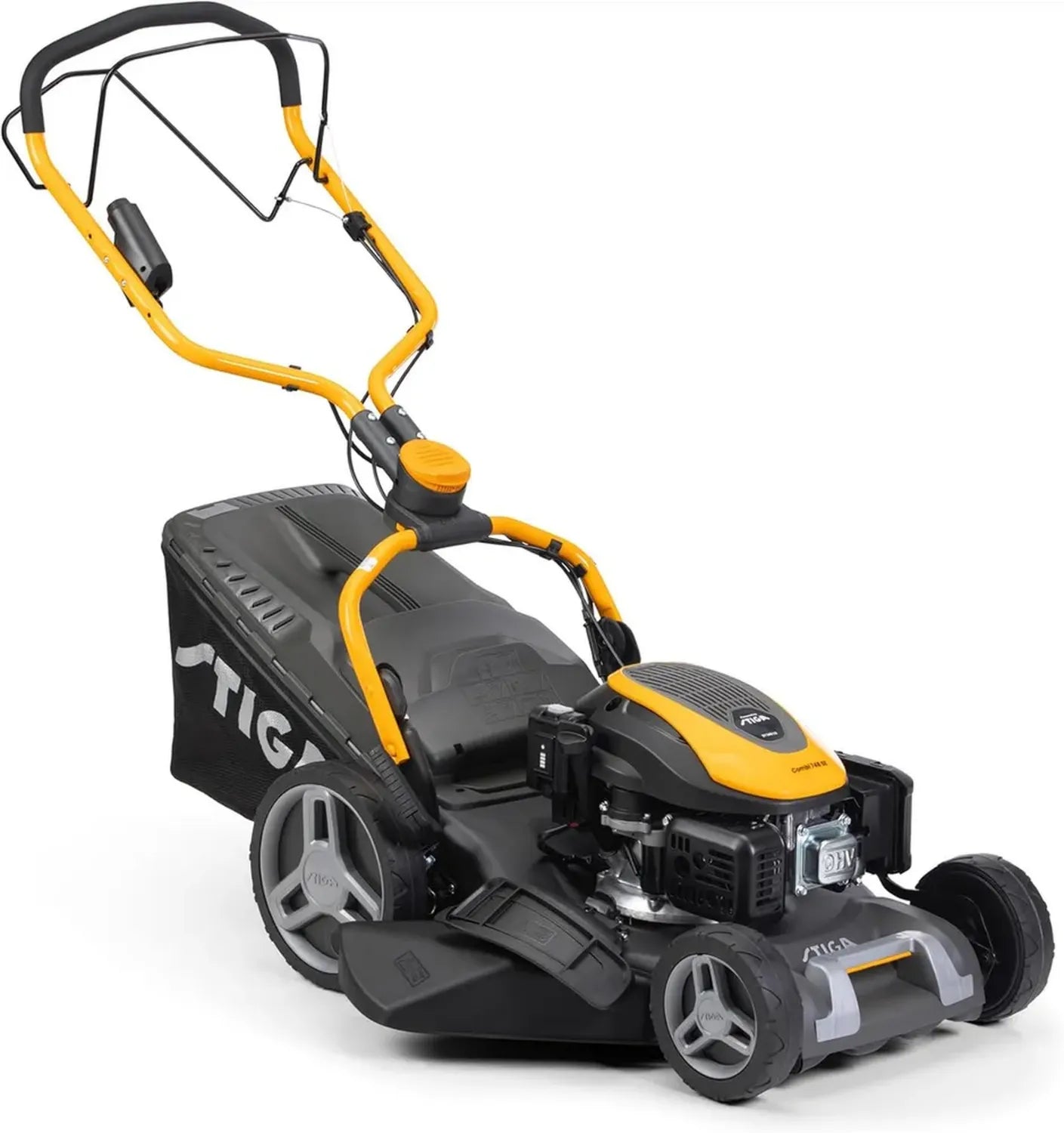 Tondeuse à Gazon STIGA Combi 748 SE, Autotractée, 139 CC, Démarrage Électrique, Bac 60L, Coupe 4-en-1, Guidon Ajustable