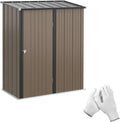 Abri de Jardin Outsunny en Acier avec Rangement Outils, 161,5 x 94,5 x 196 cm, Couleur Marron
