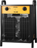 Radiateur Électrique Industriel 15000W, Chauffage Soufflant, Thermostat Réglable, 400V, Pour Chantiers et Ateliers