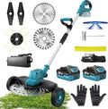 Coupe-Bordure Électrique Sans Fil avec Moteur Brushless, 4 Lames et 2 Batteries 4,0 Ah, Longueur Ajustable, Idéal pour le Jardin