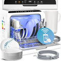 Lave-vaisselle Compact MONZANA - 4,5L, App WiFi, 3 Couverts, Noir et Blanc