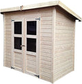 Abri de Jardin en Bois Merseburg, 3,3m², Épicéa Nordique, Toit Mono-Pente, Double Porte Vitrée