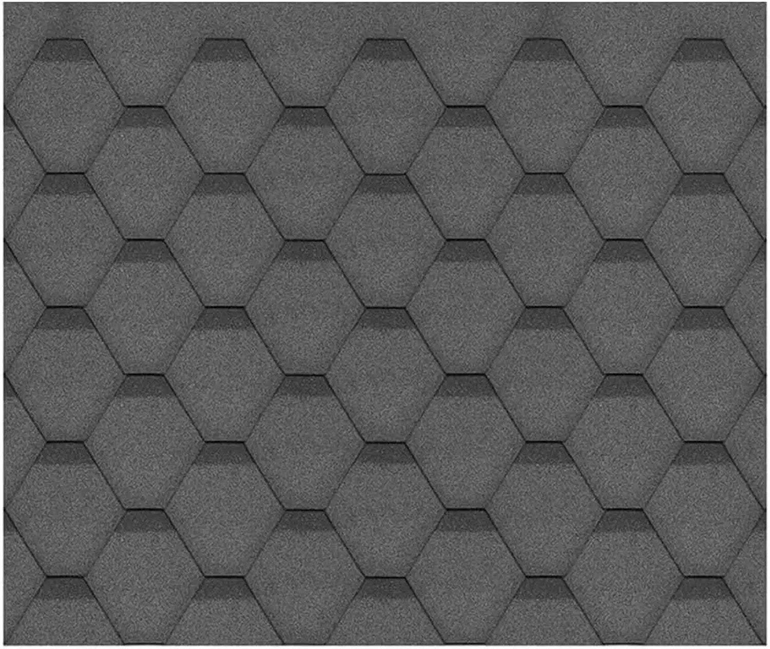 Bardeaux Bitumineux Hexagonaux Noirs H335BLACK pour Toiture de Jardin