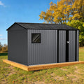 Abri de Jardin Métallique XL 3x2,4 m, Portes Sécurisées, Parfait pour Jardin et Terrasse, Marron