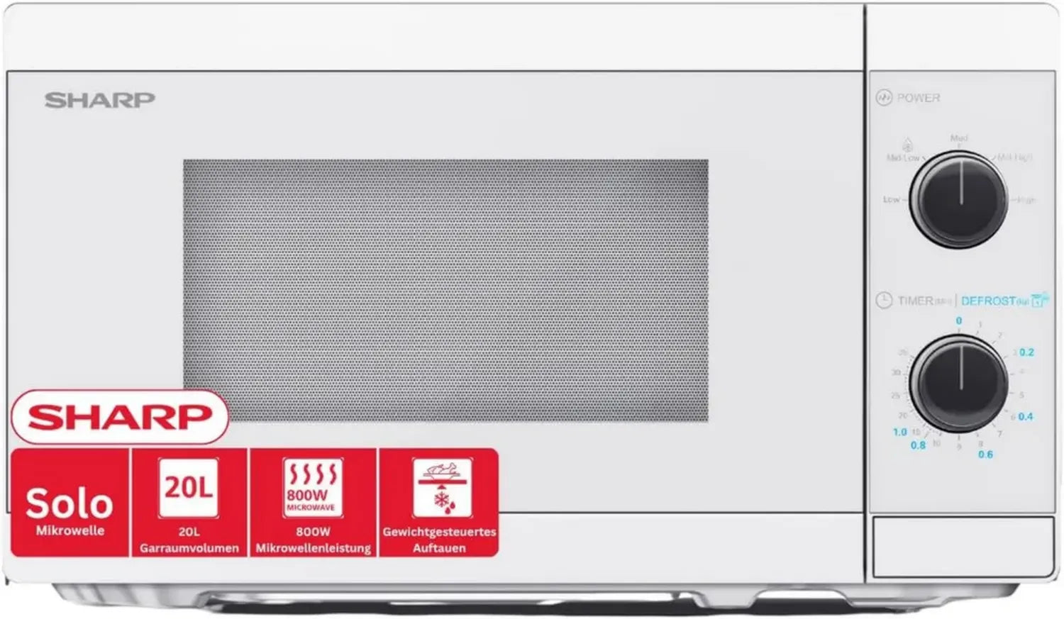 Micro-ondes Solo 20L Sharp YC-MS01EC - Design Cristallin