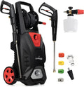 LEHMANN Colorado Nettoyeur Haute Pression 3000W, 260 Bar, Débit 492l/h, 17m, Mousse, 4 Buses, Turbo, Noir/Rouge