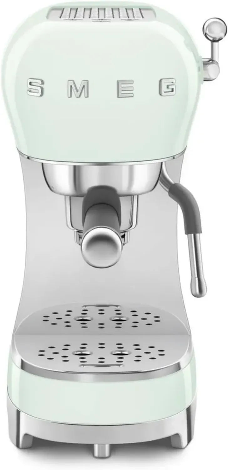 Smeg Machine à Café Expresso Thermoblock avec Buse Vapeur, 4 Fonctions, Réservoir Amovible 1L, Vert Pastel