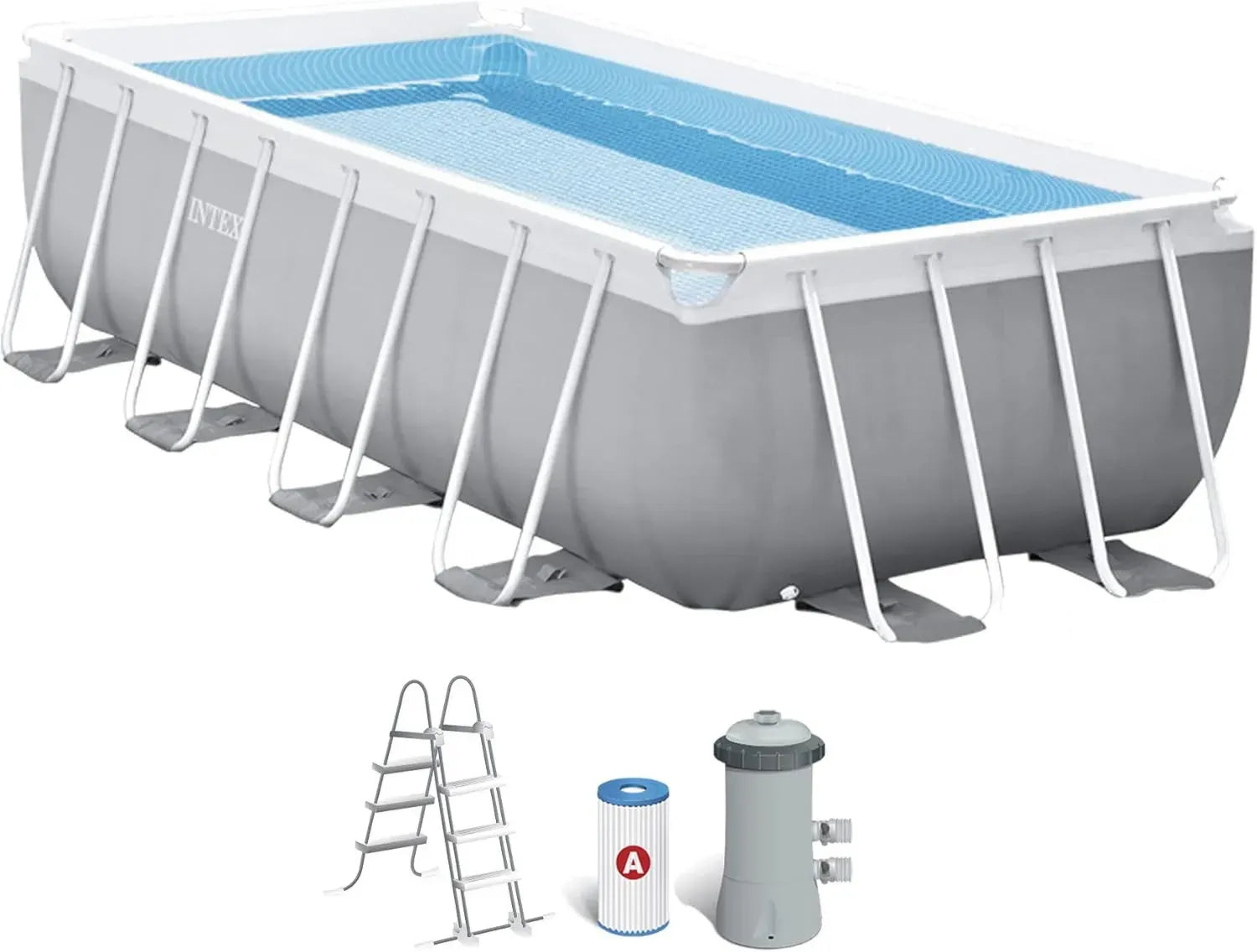 Intex Piscine Hors Sol Prism Frame Rectangulaire 4x2x1m