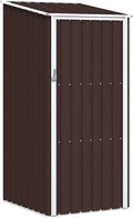 Outsunny Cabane de Rangement en Acier Galvanisé pour Jardin, 87 x 98 x 159 cm, Marron