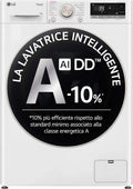LG AI DD F4R7010TSWG Lave-linge 10 kg, Frontale, Série R7, Classe Énergétique A -10%, 1400 T/mn, TurboWash 360, Vapeur 7 Programmes, WiFi, Blanc
