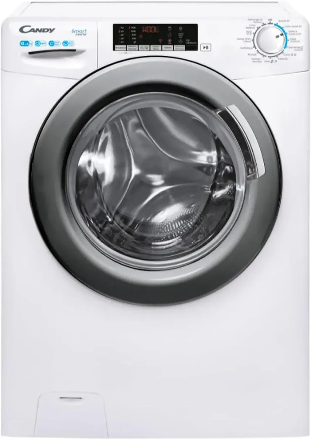 CANDY - Lave-linge séchant 10+6kg, 1400 trs/min, Classe A, 15 programmes, Écran digital, Vapeur, Blanc
