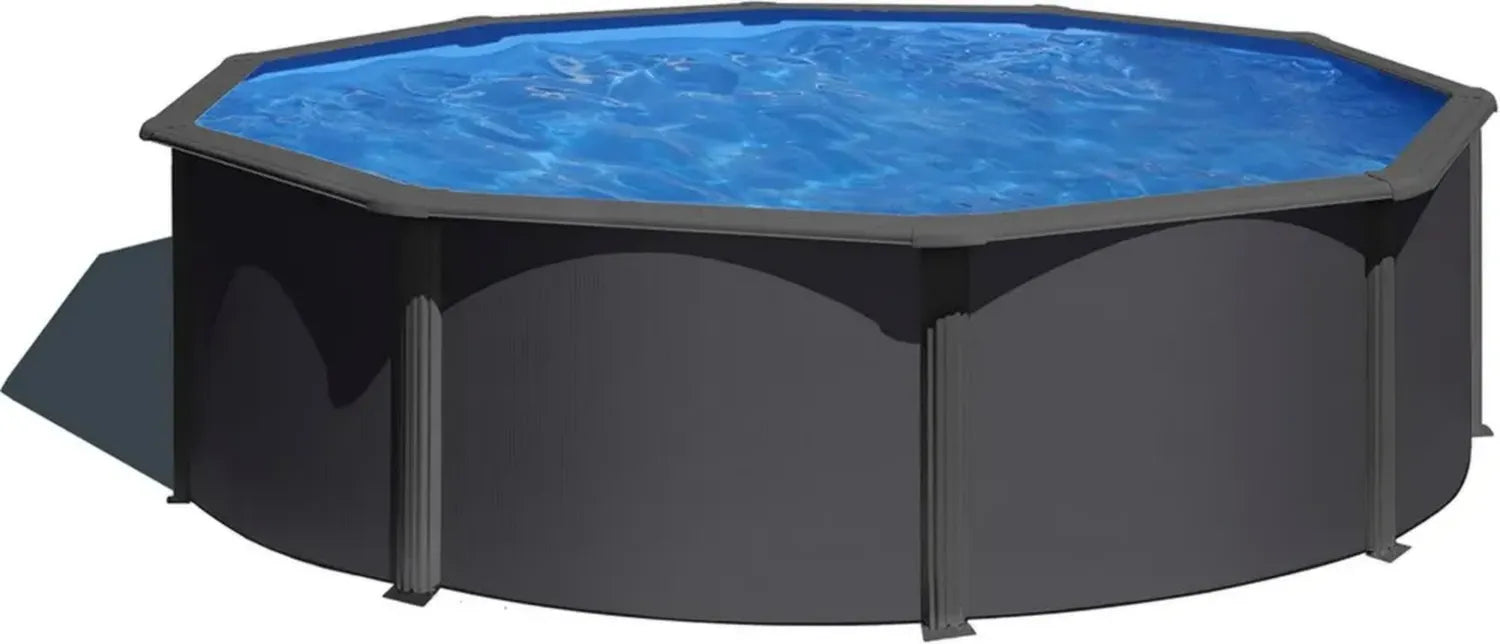 Piscine Hors-Sol en Acier Anthracite 350x120 cm - Kit Complet