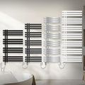 Radiateur Électrique Design Noir Mat, 500x1200 mm, 1200W, Thermostat Numérique Intégré, Sèche-Serviettes Moderne pour Salle de Bain