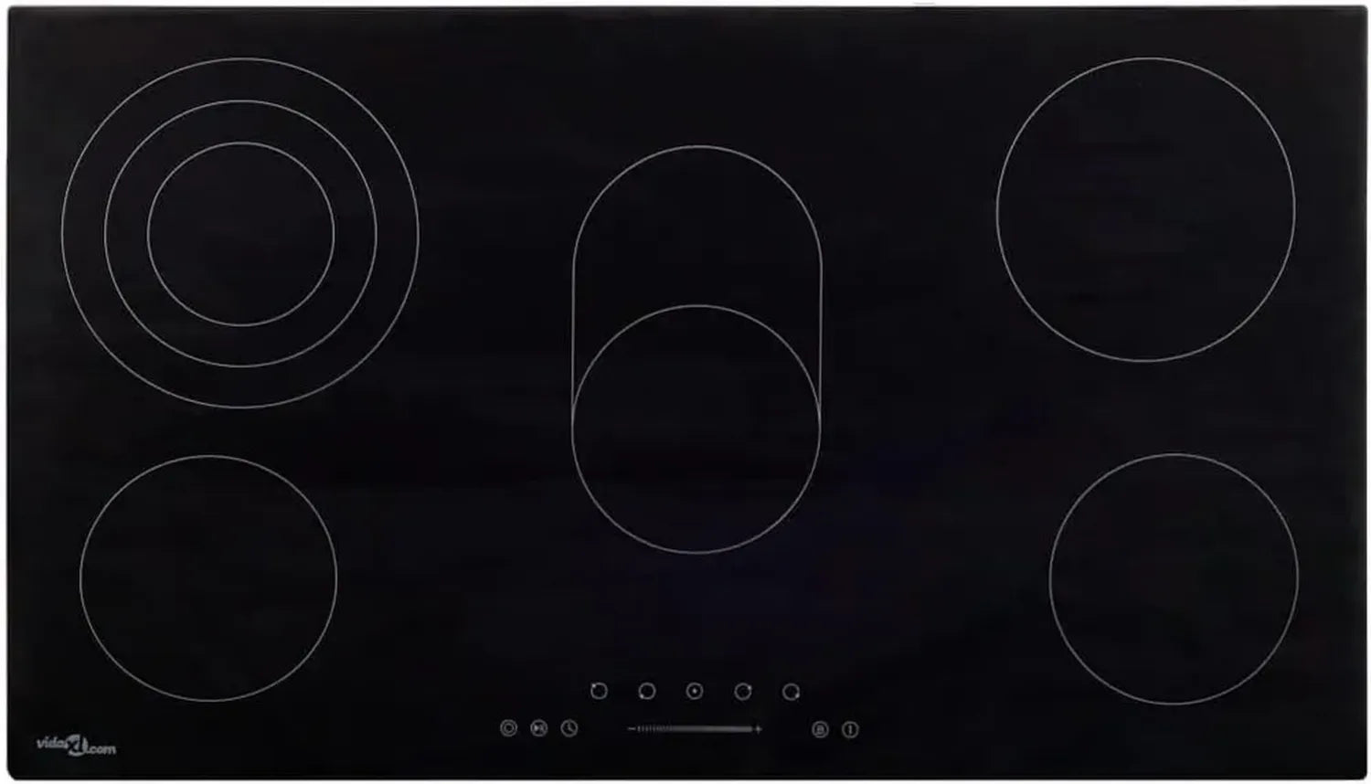 Plaque de Cuisson Céramique 5 Feux, Commande Tactile, 77 cm, 8500 W pour Cuisine
