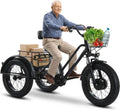 Tricycle Électrique 20 Pouces pour Adultes avec Batterie 48V, Autonomie 35 km