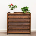 Couvre-climatiseur et Habillage de Radiateur en Bois Extérieur | Séparateur de Poubelles et Support de Fleurs en Bois Massif | 100 x 43 x 94 cm - Élégance pour le Jardin
