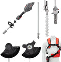 Outil Multifonction 36V 4-en-1 : Débroussailleuse, Coupe-Bordure, Taille-Haie et Ébrancheur - Accessoires Inclus et Compatible Bosch