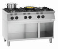 Cuisinière à gaz 6 brûleurs avec rangement ouvert - Bartscher