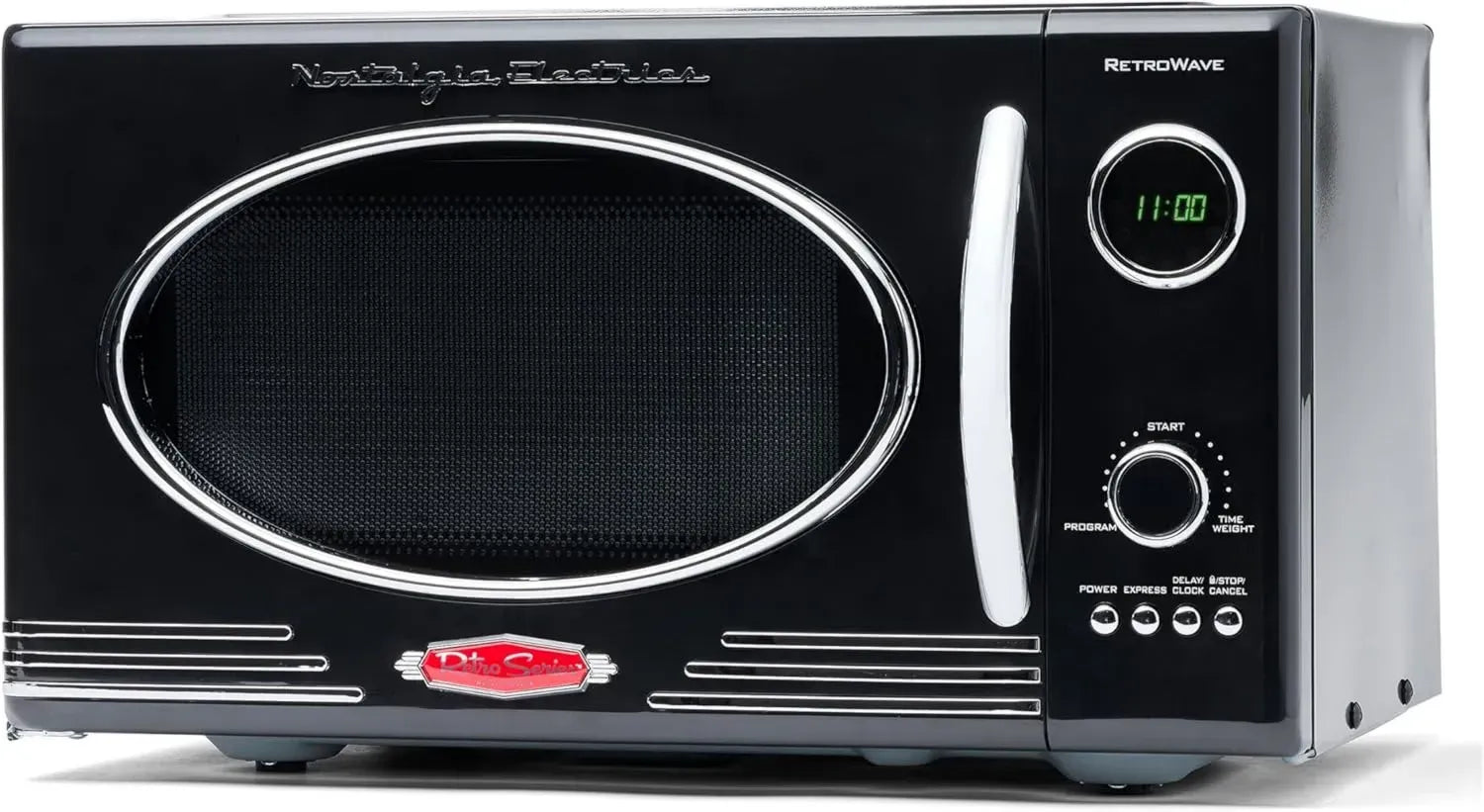 Four à Micro-ondes Rétro 800W - 25L - 12 Programmes - Noir