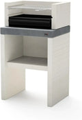 TUOZI - Barbecue au charbon de bois PLAN 0 - Gris/Blanc, 59x47x102 cm, Réf 8020, Compact pour balcons et jardins