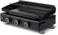 Plancha à Gaz Silvia EVO 3 Feux - Surface de Cuisson en Acier 67x34 cm - Grille de Réchauffement - Allumage Piézo - Tiroir à Graisse - Puissance 7,95 KW - Pour 10 Personnes