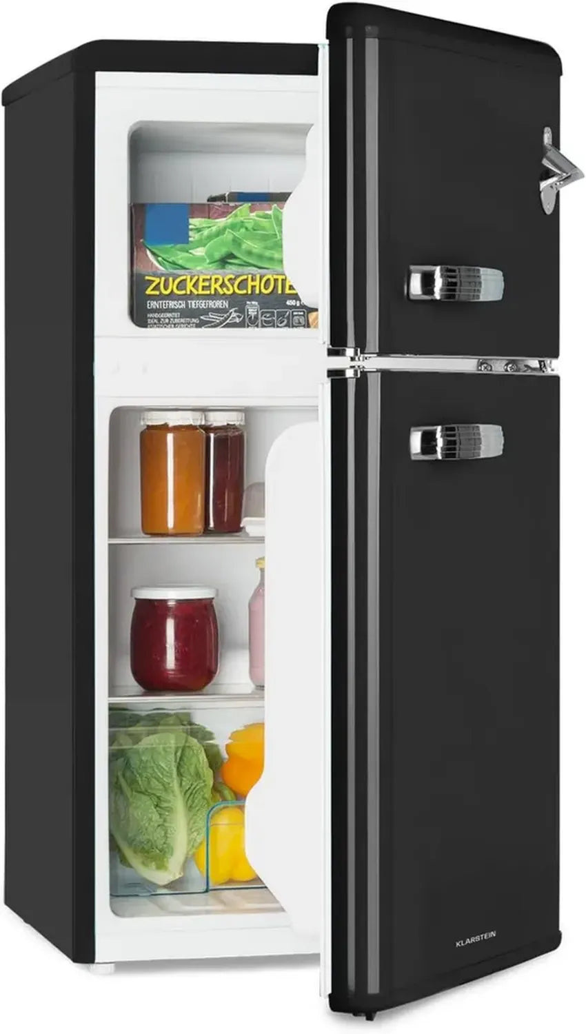 KLARSTEIN Irene - Réfrigérateur-congélateur 61 L, Congélateur 25 L, Silencieux 40 dB, Noir