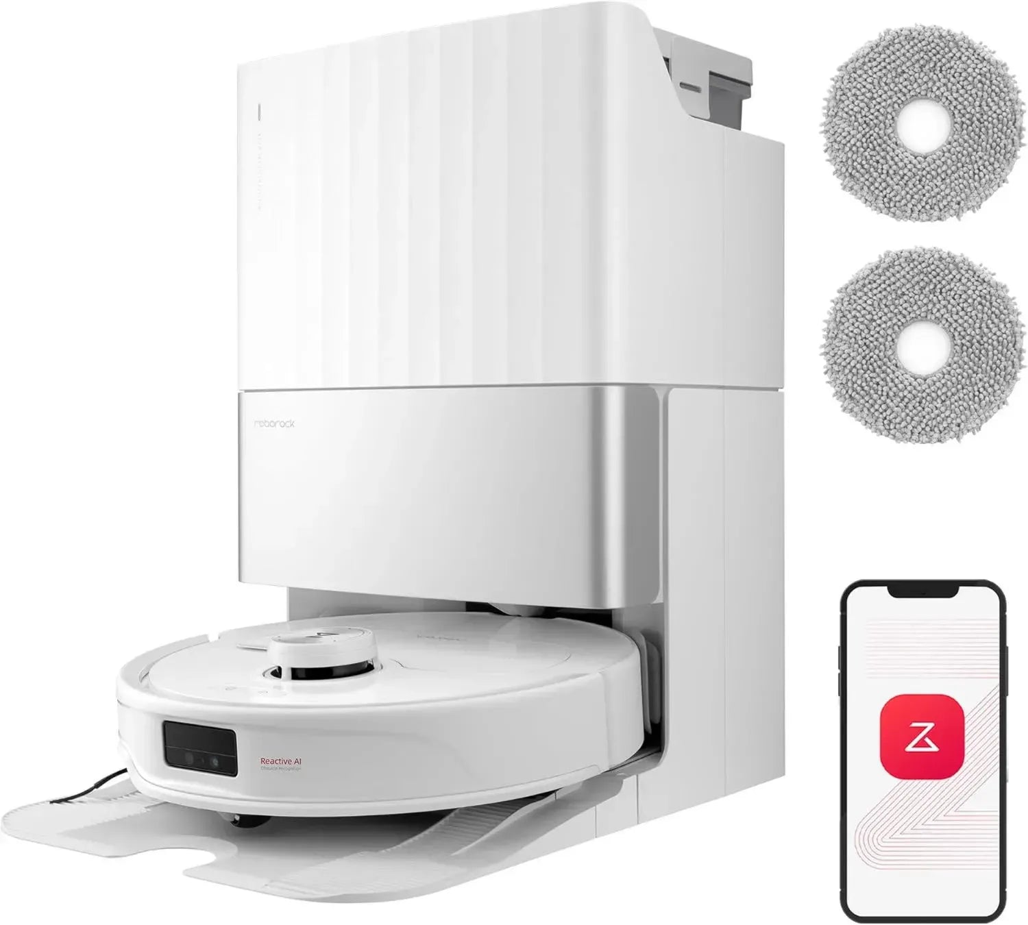 Aspirateur Robot Roborock Qrevo Master avec Brosse FlexiArm et Serpillère Double pour Coins, Puissance 10000Pa