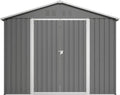 Abri de jardin en métal 229x180x191 cm, avec porte coulissante, ventilation, résistant aux intempéries, verrouillable, anthracite pour outils et vélos