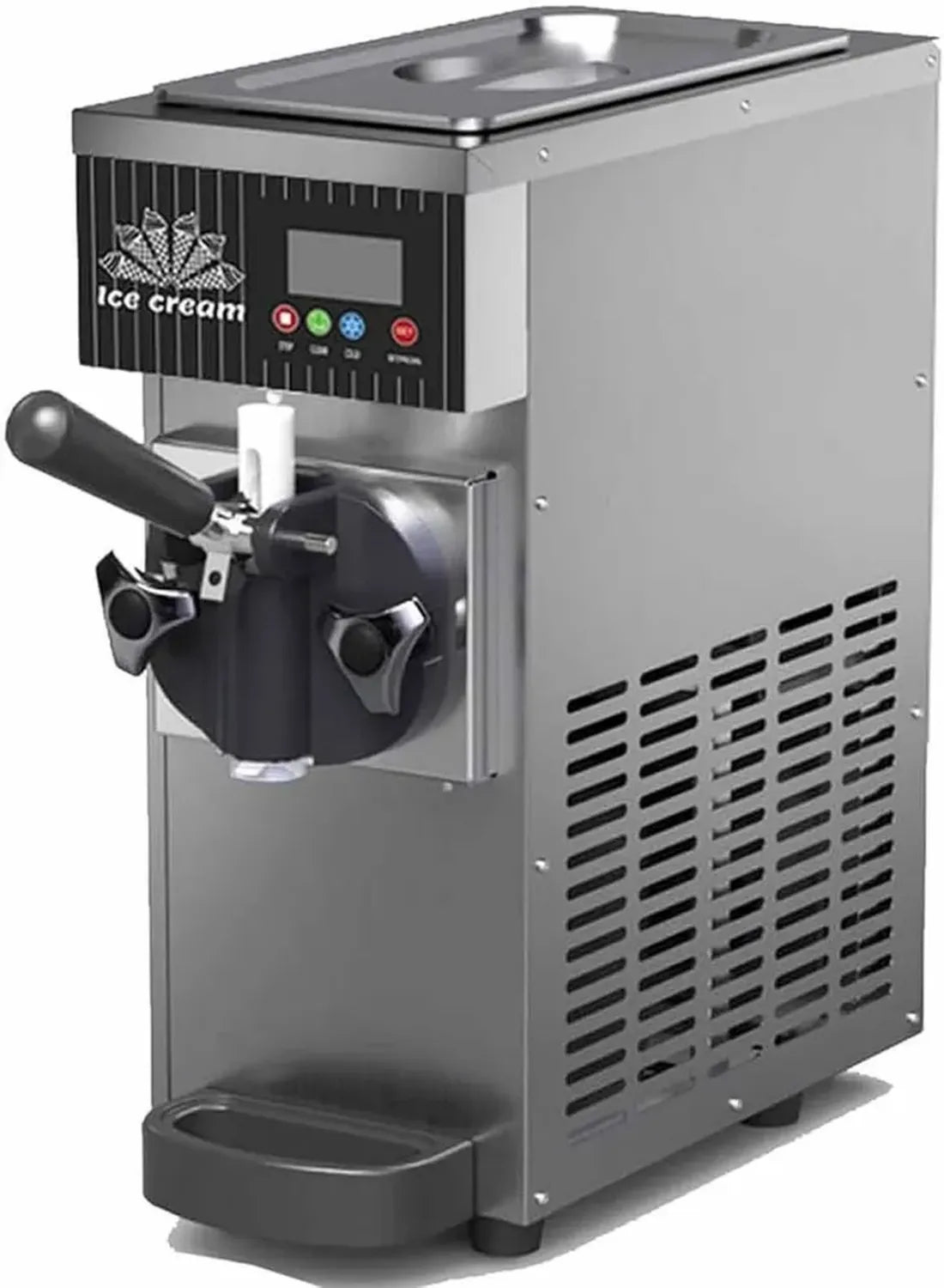 Sorbetière Électrique 1L, Production 4-8 kg/h, Machine à Glace Molle de Comptoir Grise BQL28