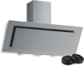 Hotte Aspirante Klarstein Athena 90 cm - Design Incliné, LED, 3 Vitesses, A+++, Filtre à Charbon, Recyclage, Silencieuse, Acier Inoxydable