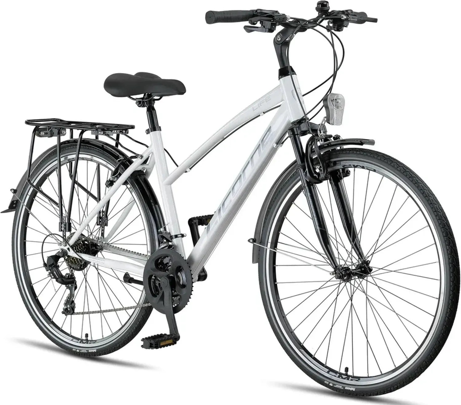 Vélo de Trekking Licorne 28 Pouces - Polyvalent pour Tous - Shimano 21 Vitesses