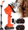 Motobineuse Électrique Sans Fil 21V avec Batteries, Profondeur 10cm, Largeur 10cm, Manche Long pour Jardin et Pelouse