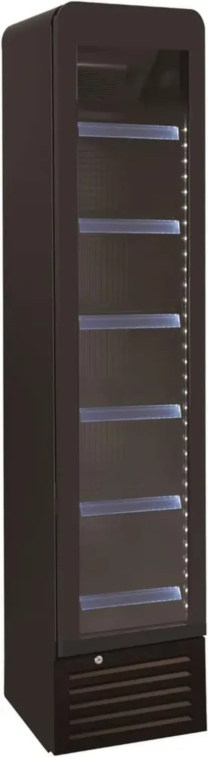 Réfrigérateur à Boissons Étroit - Gaz R600a - Température +2°C à +8°C - 1 Porte en Verre - 6 Étagères