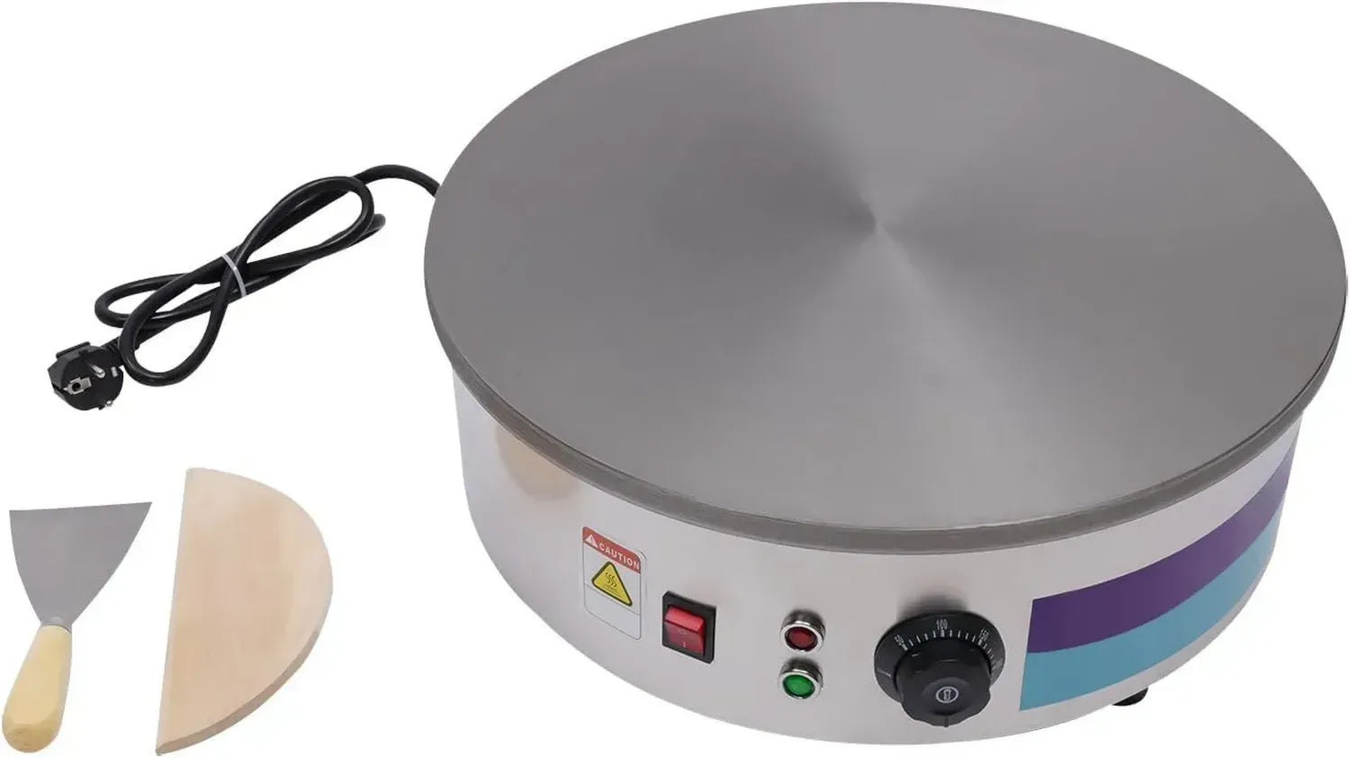 Crêpière Électrique Professionnelle 220V, Plaque de 45 cm pour Crêpes, Pancakes et Omelettes